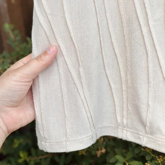 Cleo Petites tank - cream - seamed pattern detail - M - Picture 4 of 5